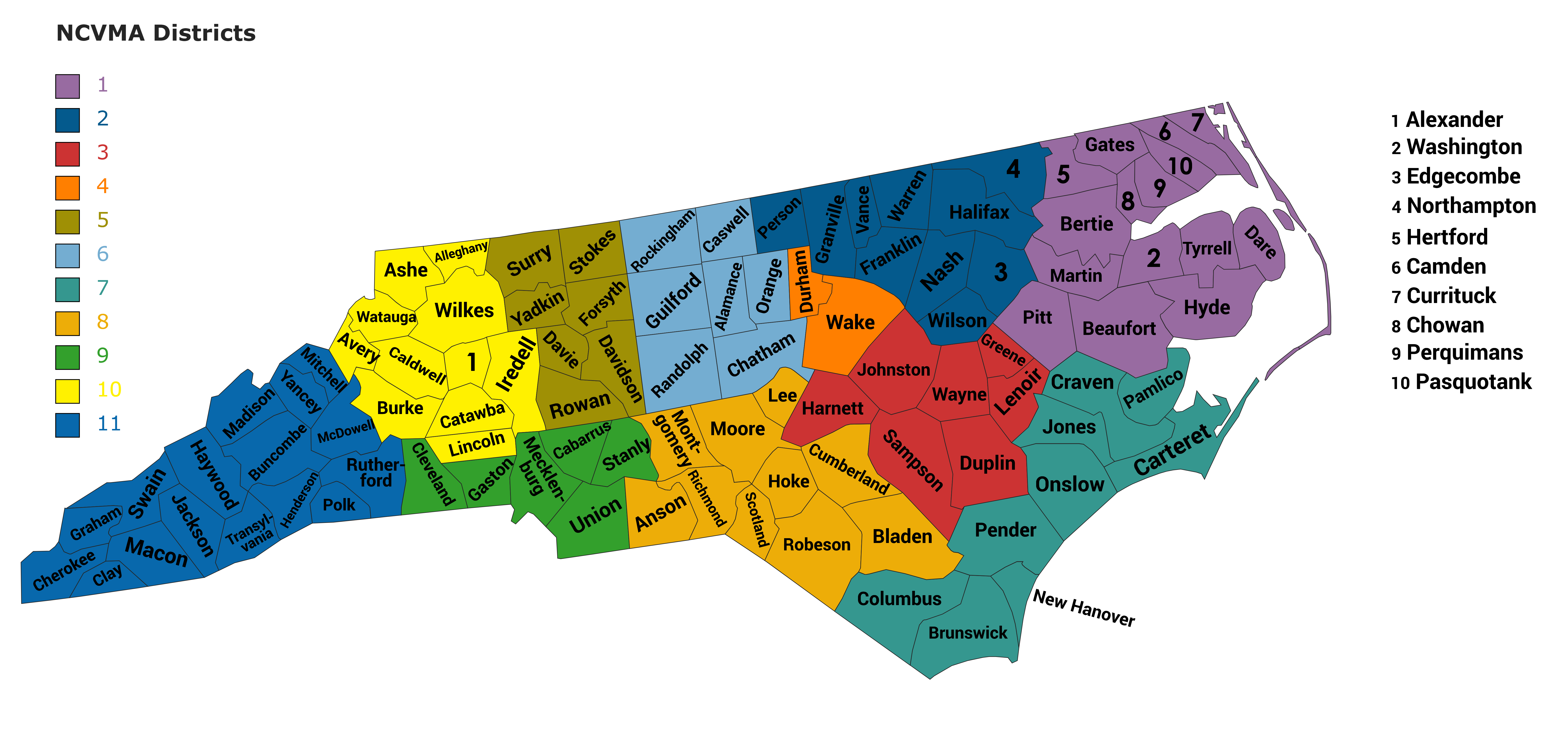NCVMA District Map
