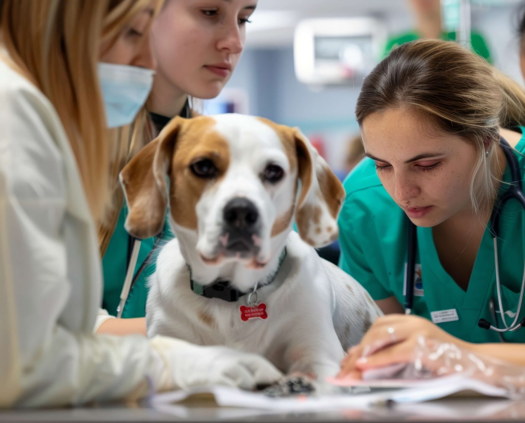 group-of-vets-examining-dog