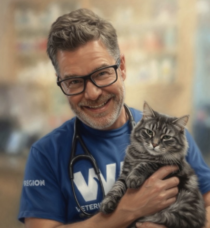 Dr. Jeff Munn with his cat